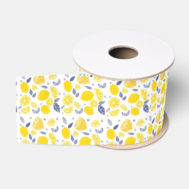Ruban Gros-grain Ribbon citrons (Bobine)