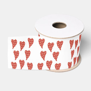 Ruban Gros-grain Ribbon de la Saint-Valentin Coeurs rouges