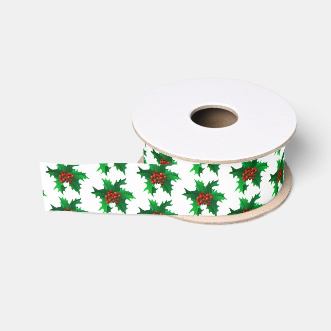 Ruban Gros-grain Ribbon Holly de Grosgrain (Bobine)
