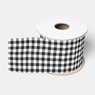 Ruban Gros-grain Ribbon noir En vichy Grosgrain