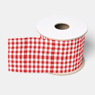 Ruban Gros-grain Ribbon Red En vichy Grosgrain