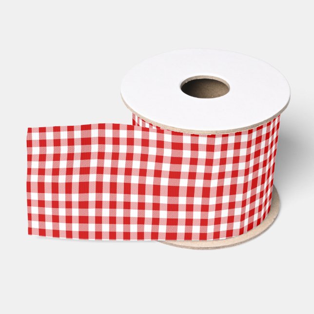 Ruban Gros-grain Ribbon Red En vichy Grosgrain (Bobine)