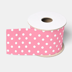Ruban Gros-grain Rose avec les points blancs