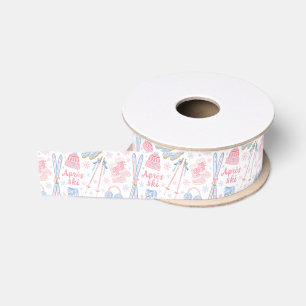 Ruban Gros-grain Rose et Bleu Après Ski