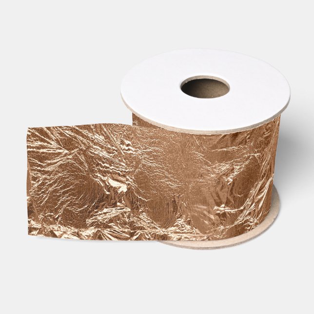 Ruban Gros-grain Rose Peach Gold Glam (Bobine)
