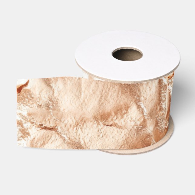 Ruban Gros-grain Rose Peach Gold Glam (Bobine)