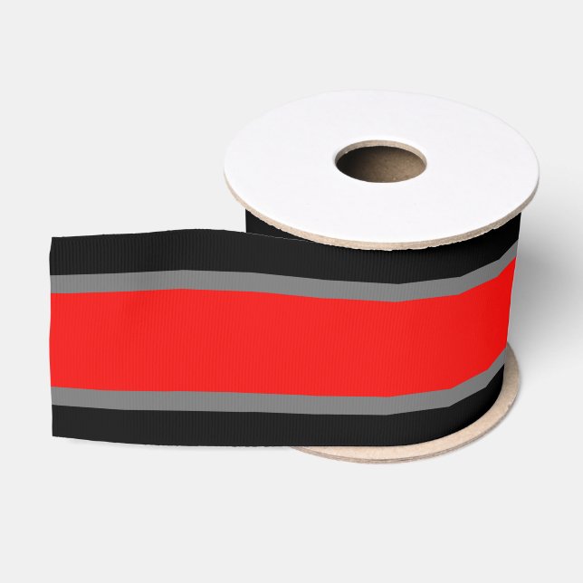 Ruban Gros-grain Rouge avec le ruban noir et gris de bande (Bobine)