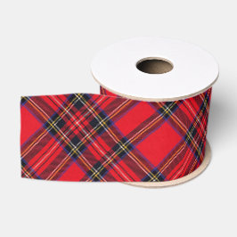 Ruban Gros-grain Royal Stewart tartan rouge noir plaid