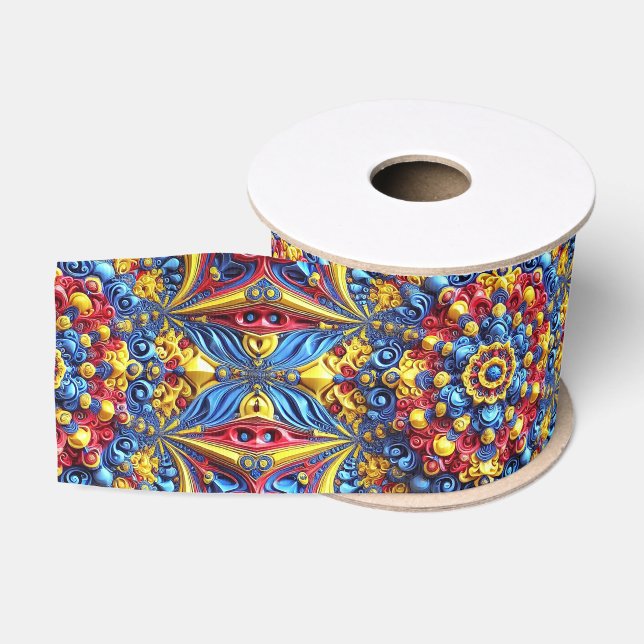 Ruban Gros-grain Ruban aux couleurs roumaines (Bobine)