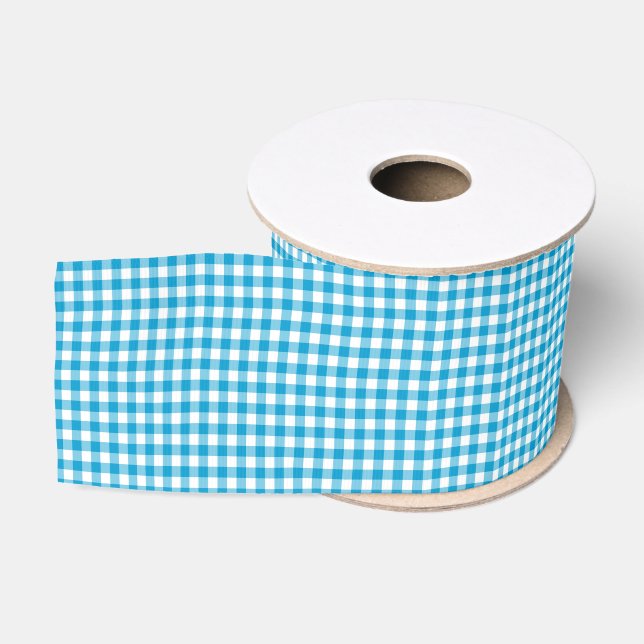 Ruban Gros-grain Ruban bleu En vichy Grosgrain (Bobine)