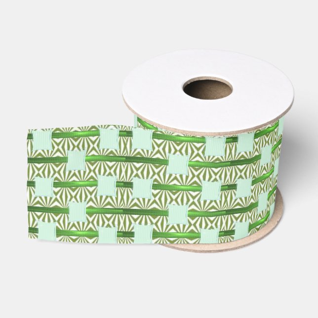 Ruban Gros-grain ruban bleu vert fleur (Bobine)