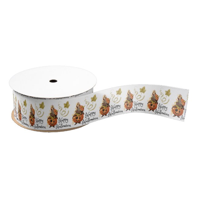 Ruban Gros-grain Ruban Bunny Citrouille Halloween (Bobine)