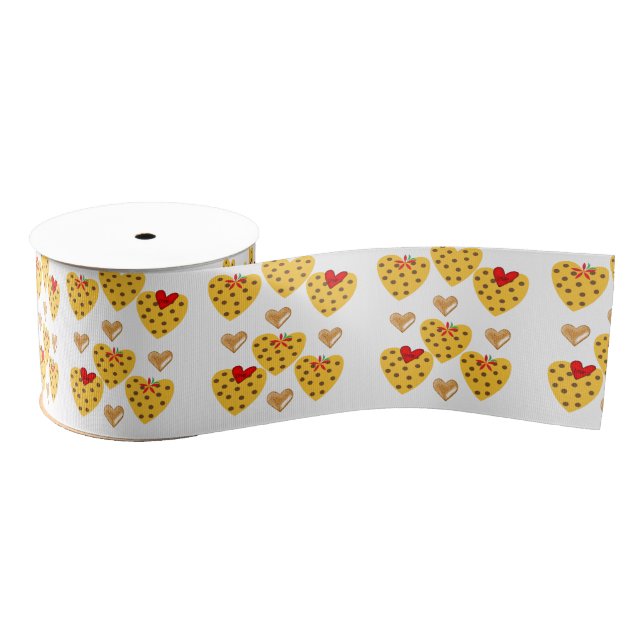 Ruban Gros-grain Ruban Coeurs de la Saint-Valentin (Bobine)