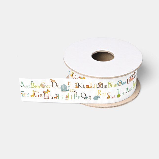 Ruban Gros-grain Ruban de 1,5 po - Alphabet (Bobine)