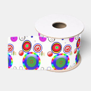 Ruban Gros-grain ruban décoratif cercles abstraits