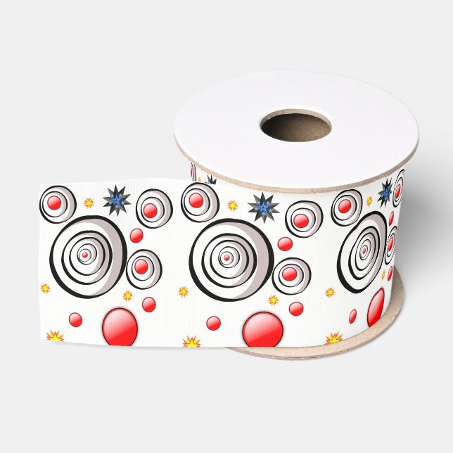Ruban Gros-grain ruban décoratif cercles abstraits (Bobine)