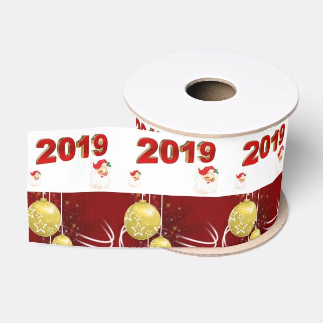 Ruban Gros-grain Ruban décoratif de Noël, 2019 (Bobine)