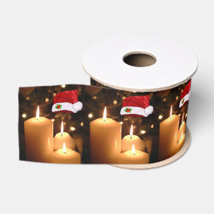 Ruban Gros-grain Ruban décoratif de Noël, bougie de Noël