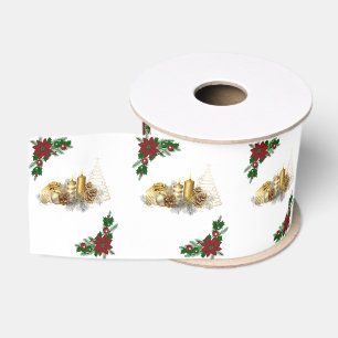 Ruban Gros-grain Ruban décoratif de Noël, bougie de Noël