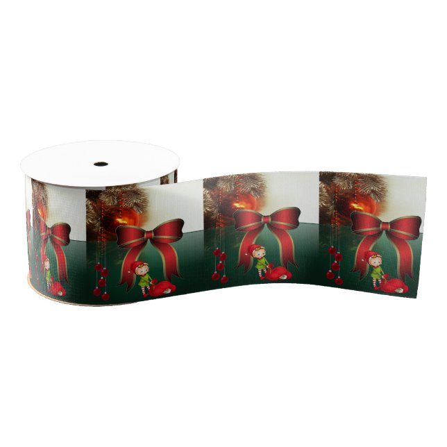 Ruban Gros-grain Ruban décoratif de Noël, Elf (Bobine)