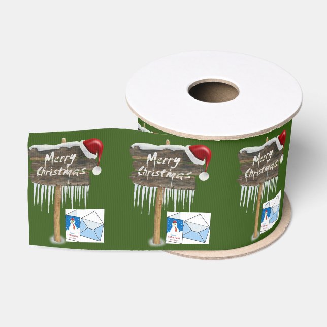 Ruban Gros-grain Ruban décoratif de Noël, Joyeux Noël (Bobine)