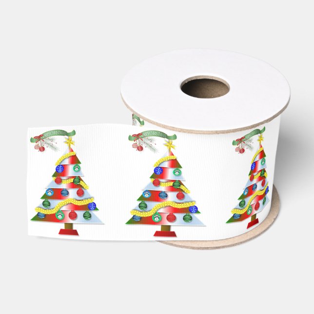 Ruban Gros-grain Ruban décoratif de Noël, Joyeux Noël (Bobine)