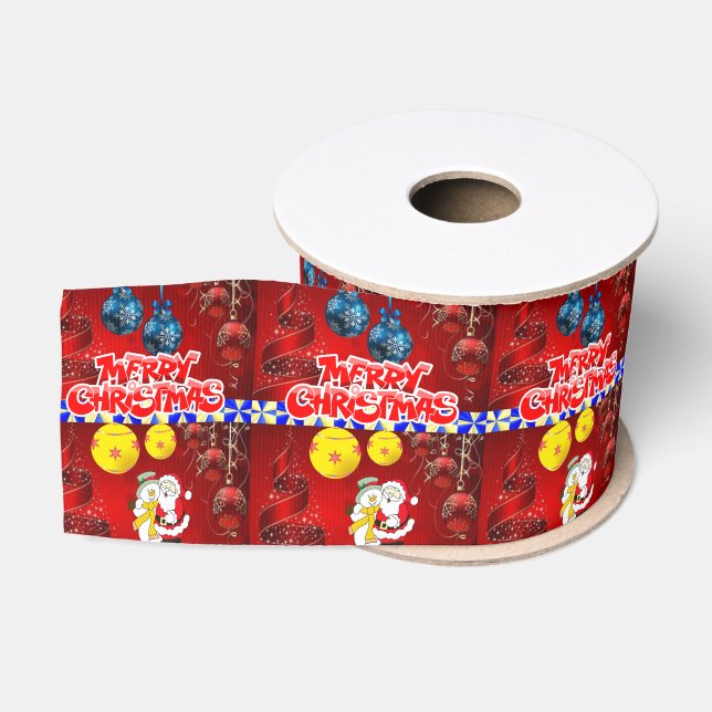 Ruban Gros-grain Ruban décoratif de Noël, Joyeux Noël (Bobine)