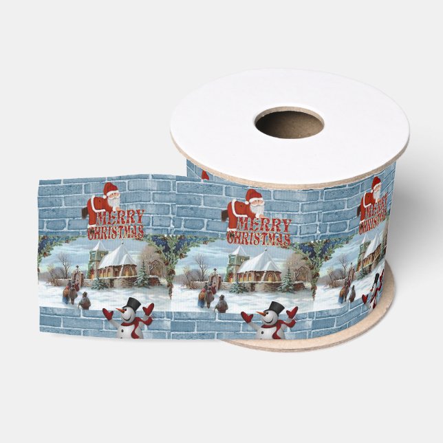Ruban Gros-grain Ruban décoratif de Noël, Joyeux Noël (Bobine)