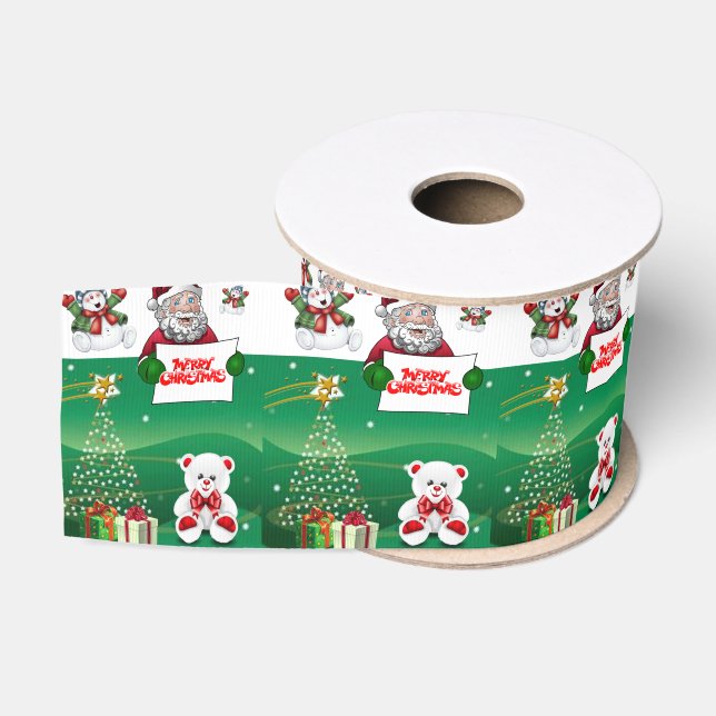 Ruban Gros-grain Ruban décoratif de Noël, Joyeux Noël (Bobine)