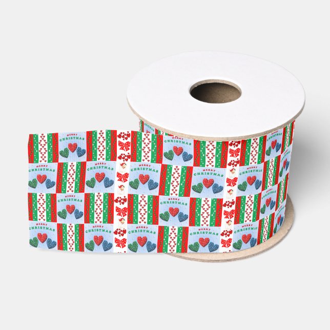 Ruban Gros-grain Ruban décoratif de Noël, Joyeux Noël (Bobine)