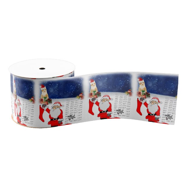 Ruban Gros-grain Ruban décoratif de Noël, Père Noël (Bobine)