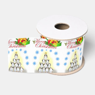 Ruban Gros-grain Ruban décoratif de Noël, Pingouin