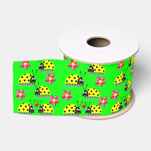 Ruban Gros-grain ruban décoratif enfants ladybugs (Bobine)