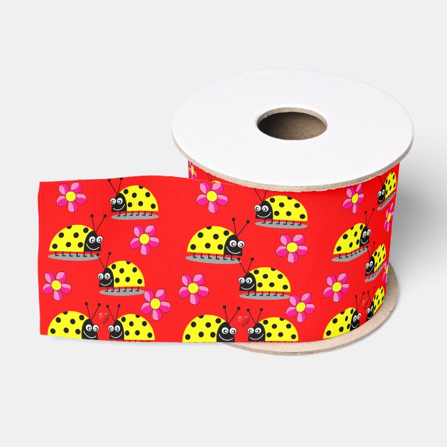 Ruban Gros-grain ruban décoratif enfants ladybugs (Bobine)