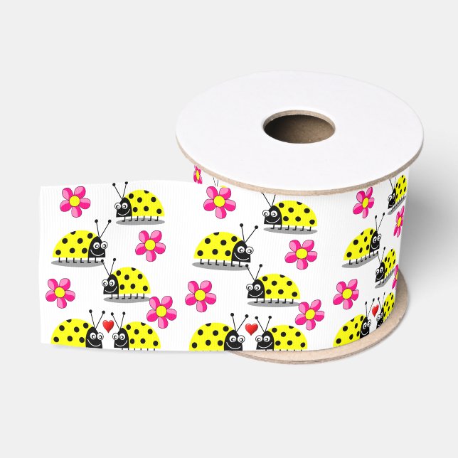 Ruban Gros-grain ruban décoratif enfants ladybugs (Bobine)