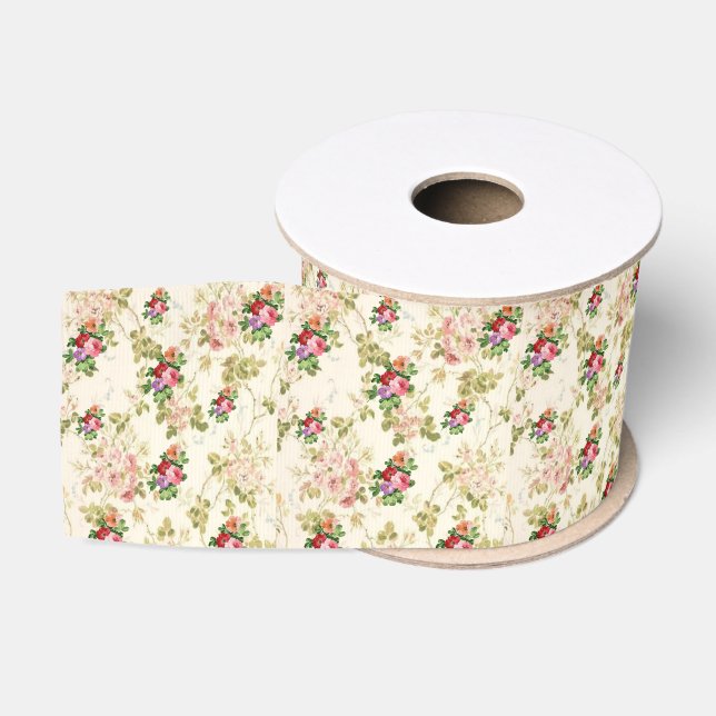 Ruban Gros-grain ruban décoratif floral (Bobine)