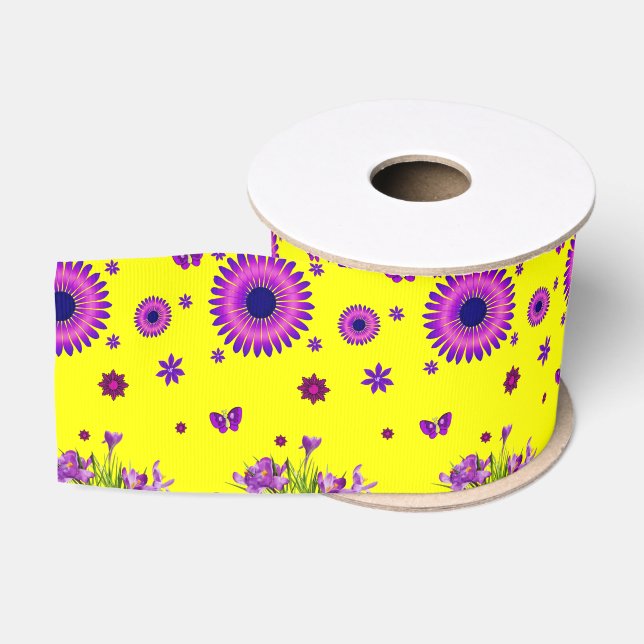 Ruban Gros-grain ruban décoratif floral (Bobine)