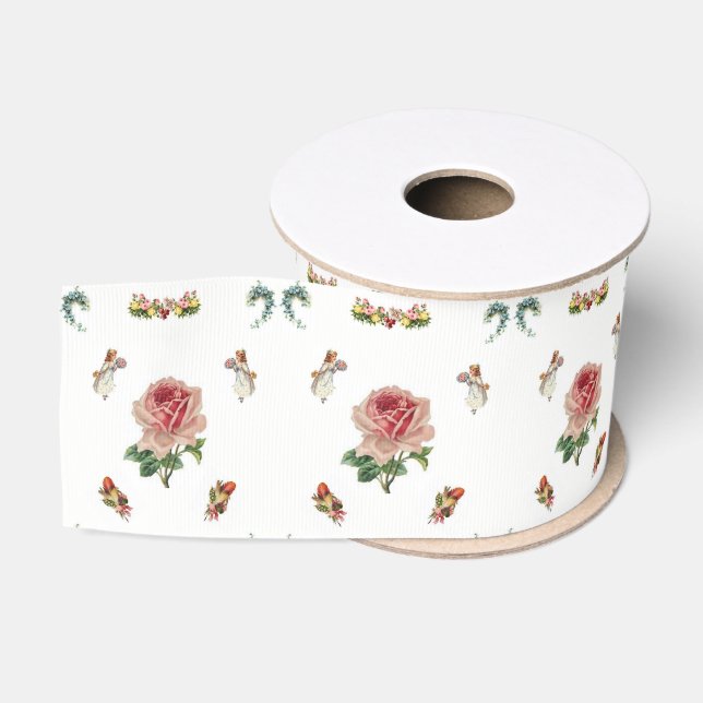 Ruban Gros-grain ruban décoratif floral (Bobine)
