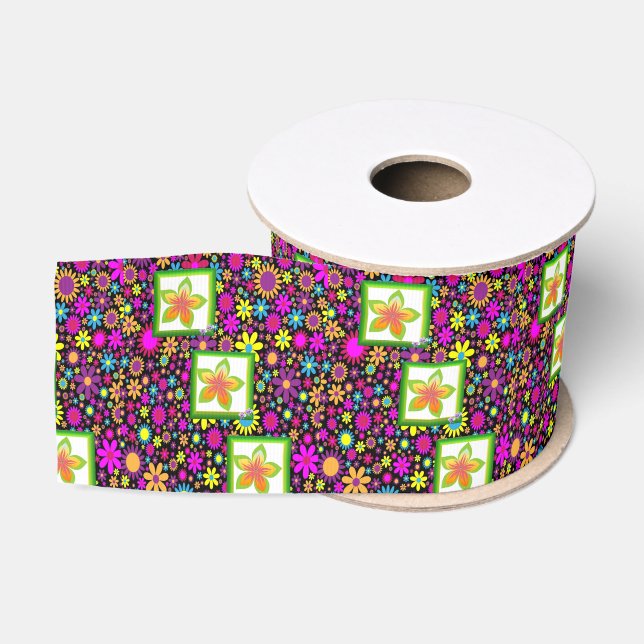 Ruban Gros-grain ruban décoratif floral (Bobine)