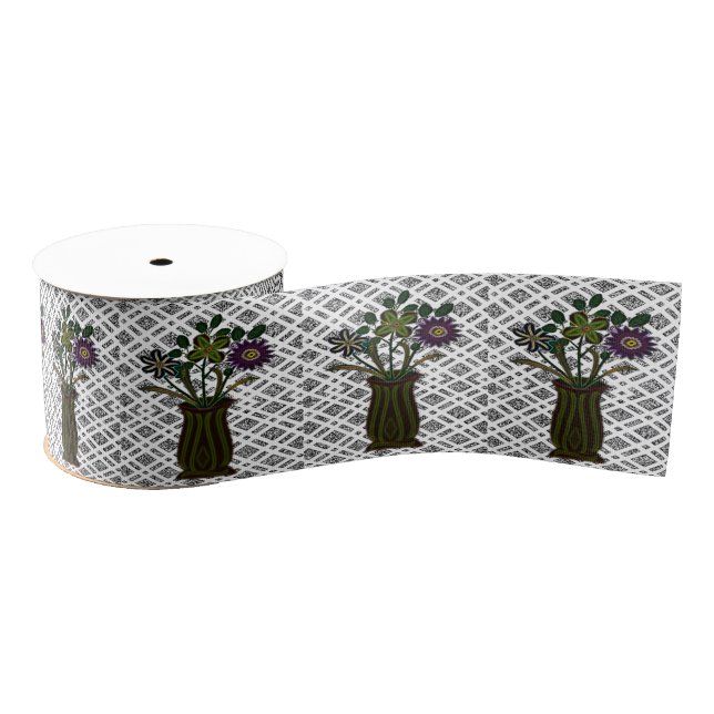 Ruban Gros-grain ruban décoratif floral (Bobine)