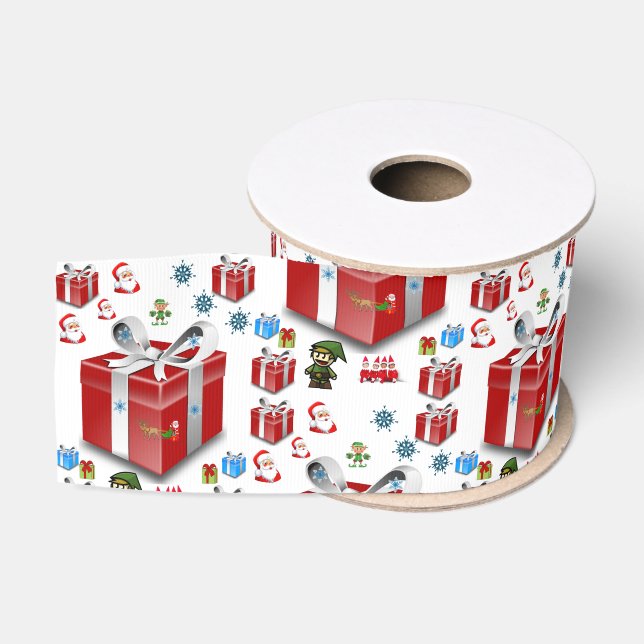 Ruban Gros-grain ruban décoratif noël (Bobine)