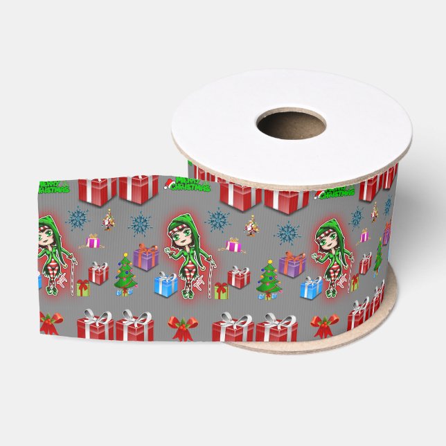 Ruban Gros-grain ruban décoratif noël (Bobine)