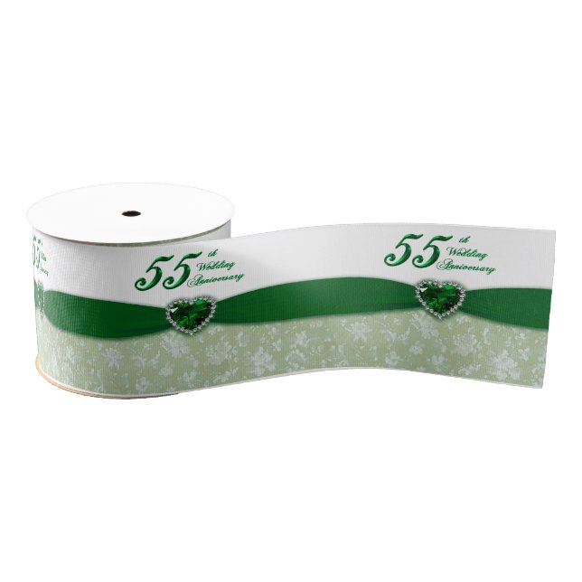 Ruban Gros-grain Ruban du 55e anniversaire du Mariage Damask (Bobine)