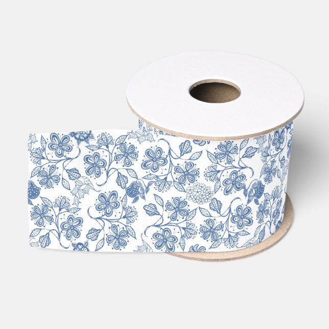 Ruban Gros-grain Ruban ethnique de gros-grain d'impression florale (Bobine)
