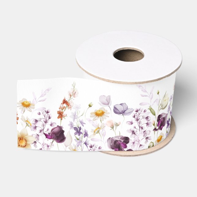Ruban Gros-grain Ruban floral Fleur d'amour (Bobine)