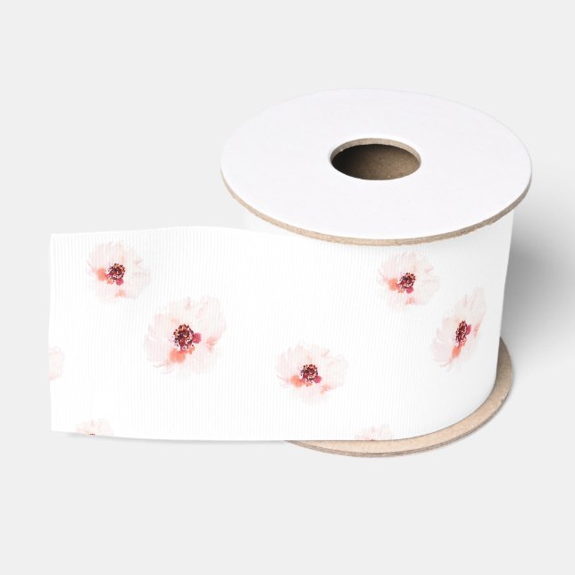 Ruban Gros-grain Ruban Grosgrain Floral Aquarelle Élégant (Bobine)