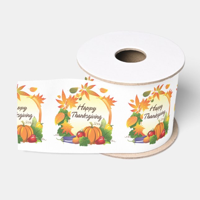Ruban Gros-grain Ruban large bon thanksgiving 5A - 3 pouces (Bobine)