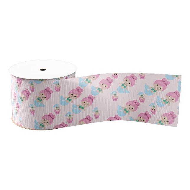 Ruban Gros-grain Ruban mignon de motif de sirène (Bobine)
