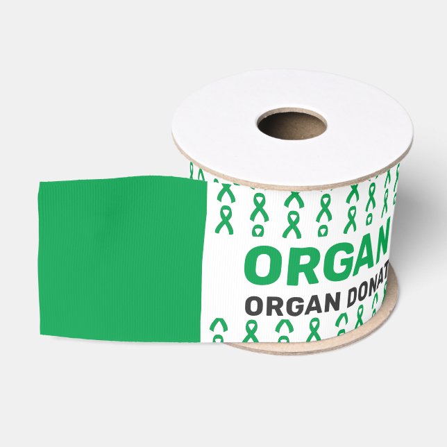 Ruban Gros-grain Ruban Motif de sensibilisation au don d'organes (Bobine)