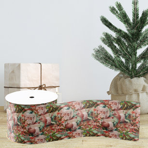 Ruban Gros-grain Ruban Noël vintage du Père Noël   Ruban cadeau